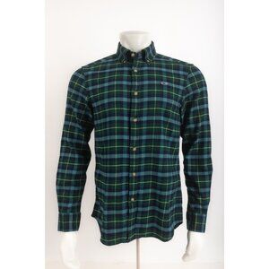 Vineyard Vines Mens Oxford Shirt Flannel Size S Blue green Plaid Long Sleeve NWT